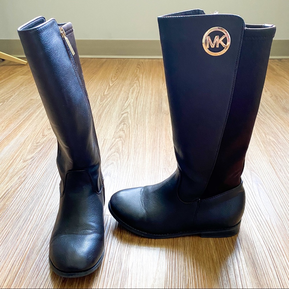 MICHAEL Michael Kors Emma Lily Boots Dark Brown Grainy Girls Youth Size 3